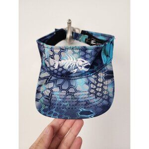 Outdoor Cap Q3 blue scale fish skeleton visor cap OS